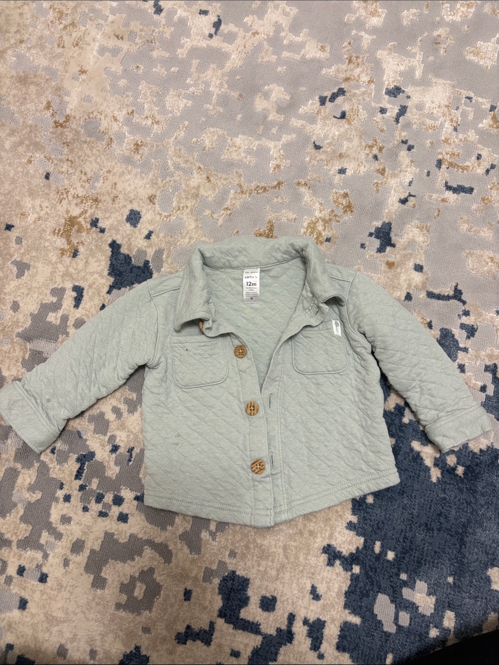 Carter's Quilted Button-Front Shirt Jacket - Sage Green